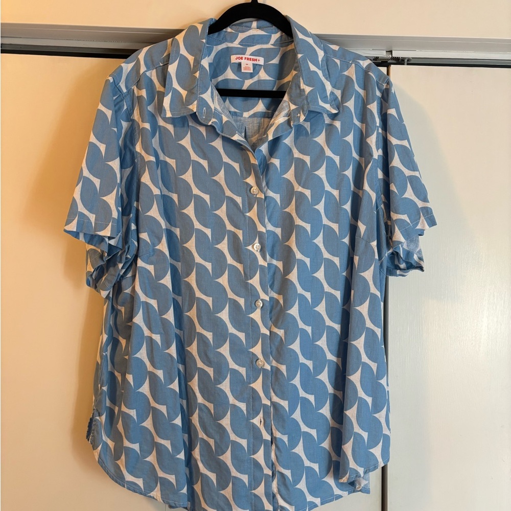 Linen blend pattern shirt